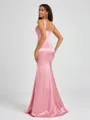 Sheath Square Floor-Length Silk Like Satin Bridesmaid Dress