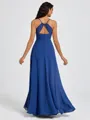 A-line Spaghetti Straps Sash/Ribbon/Belt Floor-Length Chiffon Bridesmaid Dress