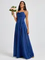 A-line Spaghetti Straps Sash/Ribbon/Belt Floor-Length Chiffon Bridesmaid Dress