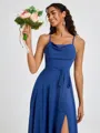 A-line Spaghetti Straps Sash/Ribbon/Belt Floor-Length Chiffon Bridesmaid Dress