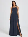 A-line Spaghetti Straps Sash/Ribbon/Belt Floor-Length Chiffon Bridesmaid Dress