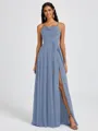 A-line Spaghetti Straps Sash/Ribbon/Belt Floor-Length Chiffon Bridesmaid Dress