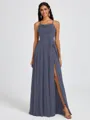A-line Spaghetti Straps Sash/Ribbon/Belt Floor-Length Chiffon Bridesmaid Dress