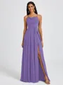 A-line Spaghetti Straps Sash/Ribbon/Belt Floor-Length Chiffon Bridesmaid Dress