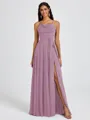 A-line Spaghetti Straps Sash/Ribbon/Belt Floor-Length Chiffon Bridesmaid Dress