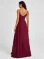 A-line V-neck Pleated Floor-Length Chiffon Bridesmaid Dress