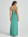 Sheath Square Pleated Floor-Length Chiffon Bridesmaid Dress