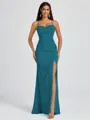 Sheath Spaghetti Straps Pleated Floor-Length Chiffon Bridesmaid Dress