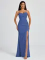 Sheath Spaghetti Straps Pleated Floor-Length Chiffon Bridesmaid Dress