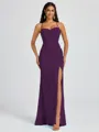 Sheath Spaghetti Straps Pleated Floor-Length Chiffon Bridesmaid Dress