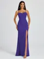 Sheath Spaghetti Straps Pleated Floor-Length Chiffon Bridesmaid Dress