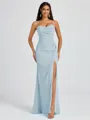 Sheath Spaghetti Straps Pleated Floor-Length Chiffon Bridesmaid Dress