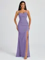 Sheath Spaghetti Straps Pleated Floor-Length Chiffon Bridesmaid Dress