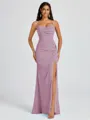 Sheath Spaghetti Straps Pleated Floor-Length Chiffon Bridesmaid Dress