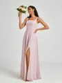 A-line Square Floor-Length Chiffon Bridesmaid Dress