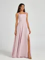 A-line Square Floor-Length Chiffon Bridesmaid Dress