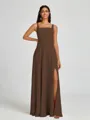 A-line Square Floor-Length Chiffon Bridesmaid Dress