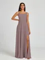 A-line Square Floor-Length Chiffon Bridesmaid Dress