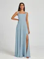 A-line Square Floor-Length Chiffon Bridesmaid Dress