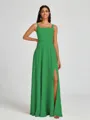 A-line Square Floor-Length Chiffon Bridesmaid Dress