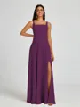A-line Square Floor-Length Chiffon Bridesmaid Dress