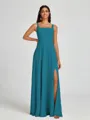 A-line Square Floor-Length Chiffon Bridesmaid Dress