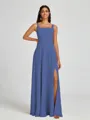 A-line Square Floor-Length Chiffon Bridesmaid Dress