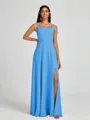 A-line Square Floor-Length Chiffon Bridesmaid Dress