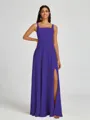 A-line Square Floor-Length Chiffon Bridesmaid Dress