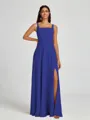A-line Square Floor-Length Chiffon Bridesmaid Dress