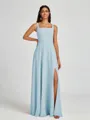 A-line Square Floor-Length Chiffon Bridesmaid Dress