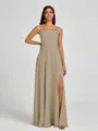 A-line Square Floor-Length Chiffon Bridesmaid Dress