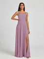 A-line Square Floor-Length Chiffon Bridesmaid Dress