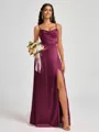 A-line Spaghetti Straps Floor-Length Silk Like Satin Bridesmaid Dress