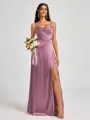 A-line Spaghetti Straps Floor-Length Silk Like Satin Bridesmaid Dress