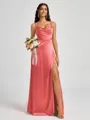 A-line Spaghetti Straps Floor-Length Silk Like Satin Bridesmaid Dress