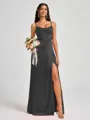 A-line Spaghetti Straps Floor-Length Silk Like Satin Bridesmaid Dress