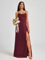 A-line Spaghetti Straps Floor-Length Silk Like Satin Bridesmaid Dress