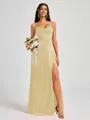 A-line Spaghetti Straps Floor-Length Silk Like Satin Bridesmaid Dress