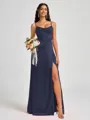 A-line Spaghetti Straps Floor-Length Silk Like Satin Bridesmaid Dress
