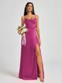 A-line Spaghetti Straps Floor-Length Silk Like Satin Bridesmaid Dress