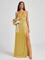A-line Spaghetti Straps Floor-Length Silk Like Satin Bridesmaid Dress