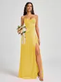 A-line Spaghetti Straps Floor-Length Silk Like Satin Bridesmaid Dress