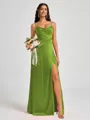 A-line Spaghetti Straps Floor-Length Silk Like Satin Bridesmaid Dress