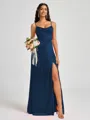 A-line Spaghetti Straps Floor-Length Silk Like Satin Bridesmaid Dress