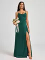 A-line Spaghetti Straps Floor-Length Silk Like Satin Bridesmaid Dress