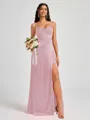 A-line Spaghetti Straps Floor-Length Silk Like Satin Bridesmaid Dress