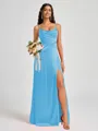 A-line Spaghetti Straps Floor-Length Silk Like Satin Bridesmaid Dress