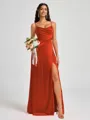 A-line Spaghetti Straps Floor-Length Silk Like Satin Bridesmaid Dress