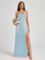 A-line Spaghetti Straps Floor-Length Silk Like Satin Bridesmaid Dress